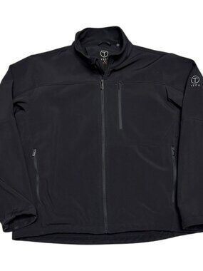 TUMI TECH Waterproof Soft Shell Black Windbreaker Designer Jacket Mens XL